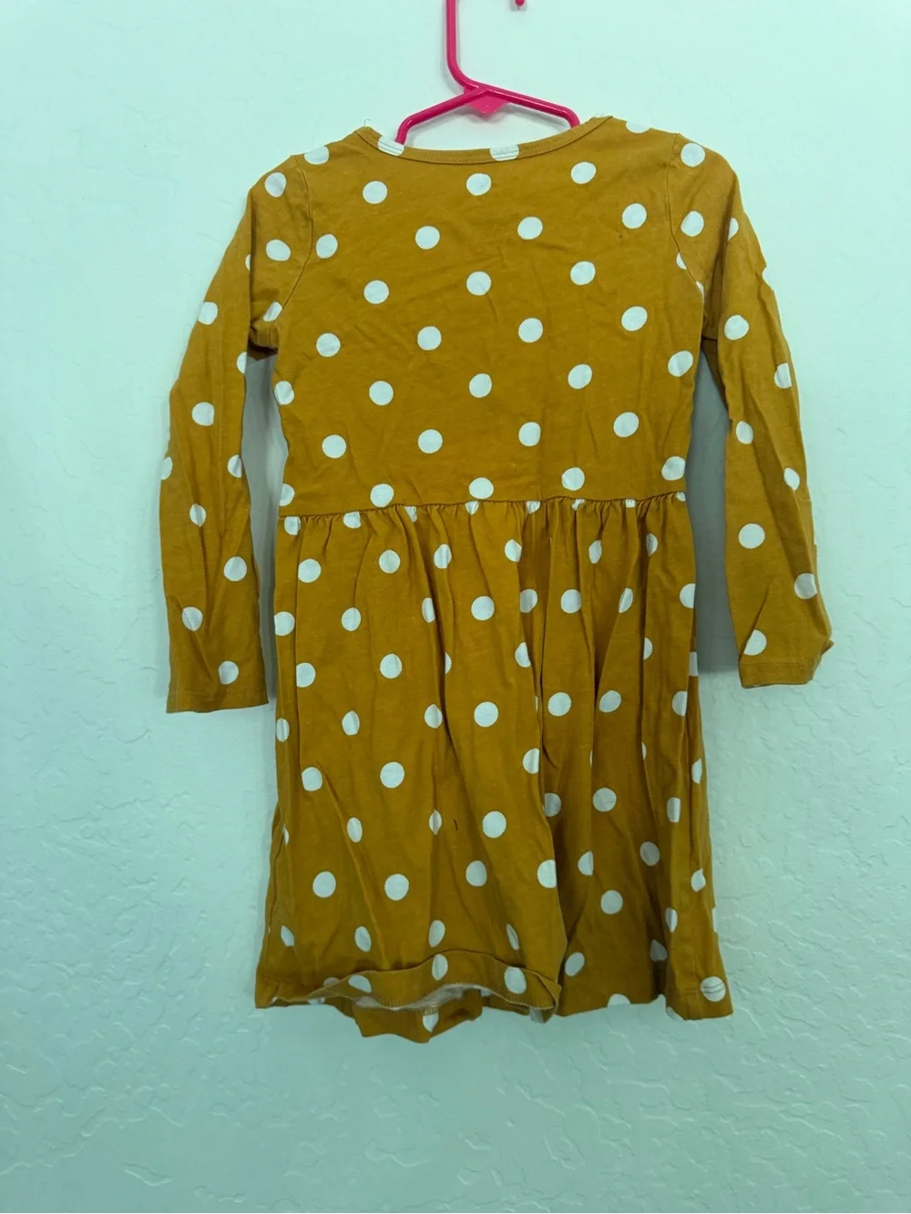 Carter's Mustard Yellow Polka Dot Long Sleeve Dress